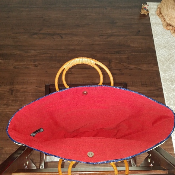 RARE, VINTAGE, Beach/ Market/ Picnic Bag! WOVEN BAGS ARE THE PICTURE OF SUMMER! - Picture 5 of 13